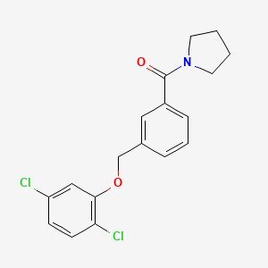 molecular formula C18H17Cl2NO2 B4063366 1-{3-[(2,5-dichlorophenoxy)methyl]benzoyl}pyrrolidine 