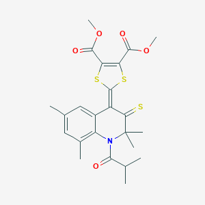 Dimethyl 2-[2,2,6,8-tetramethyl-1-(2-methylpropanoyl)-3-sulfanylidenequinolin-4-ylidene]-1,3-dithiole-4,5-dicarboxylate