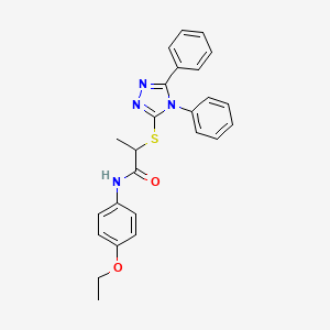 molecular formula C25H24N4O2S B4063407 2-[(4,5-diphenyl-4H-1,2,4-triazol-3-yl)thio]-N-(4-ethoxyphenyl)propanamide 