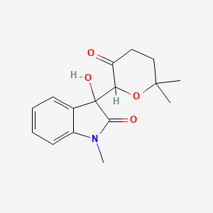 molecular formula C16H19NO4 B4063416 3-(6,6-dimethyl-3-oxotetrahydro-2H-pyran-2-yl)-3-hydroxy-1-methyl-1,3-dihydro-2H-indol-2-one 
