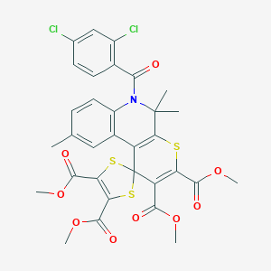 tetramethyl 6-(2,4-dichlorobenzoyl)-5,5,9-trimethyl-5,6-dihydrospiro(1H-thiopyrano[2,3-c]quinoline-1,2'-[1,3]-dithiole)-2,3,4',5'-tetracarboxylate