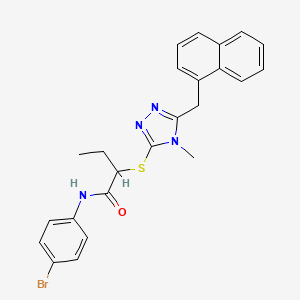 molecular formula C24H23BrN4OS B4063459 N-(4-bromophenyl)-2-{[4-methyl-5-(1-naphthylmethyl)-4H-1,2,4-triazol-3-yl]thio}butanamide 