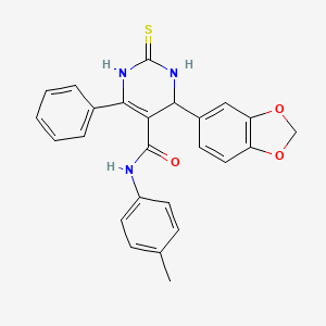 molecular formula C25H21N3O3S B4063467 6-(1,3-benzodioxol-5-yl)-2-mercapto-N-(4-methylphenyl)-4-phenyl-1,6-dihydro-5-pyrimidinecarboxamide 
