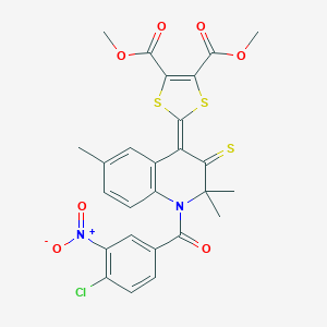 dimethyl 2-{1-[(4-chloro-3-nitrophenyl)carbonyl]-2,2,6-trimethyl-3-thioxo-2,3-dihydroquinolin-4(1H)-ylidene}-1,3-dithiole-4,5-dicarboxylate