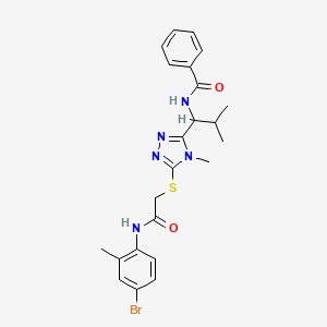 molecular formula C23H26BrN5O2S B4063483 N-{1-[5-({2-[(4-bromo-2-methylphenyl)amino]-2-oxoethyl}thio)-4-methyl-4H-1,2,4-triazol-3-yl]-2-methylpropyl}benzamide 