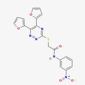 2-[(5,6-di-2-furyl-1,2,4-triazin-3-yl)thio]-N-(3-nitrophenyl)acetamide