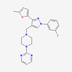 2-(4-{[1-(3-fluorophenyl)-3-(5-methyl-2-furyl)-1H-pyrazol-4-yl]methyl}-1-piperazinyl)pyrimidine