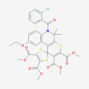 tetramethyl 6-(2-chlorobenzoyl)-9-ethoxy-5,5-dimethyl-5,6-dihydrospiro(1H-thiopyrano[2,3-c]quinoline-1,2'-[1,3]-dithiole)-2,3,4',5'-tetracarboxylate