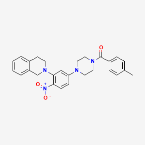 2-{5-[4-(4-methylbenzoyl)-1-piperazinyl]-2-nitrophenyl}-1,2,3,4-tetrahydroisoquinoline