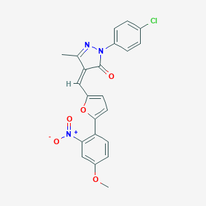 2-(4-chlorophenyl)-4-[(5-{2-nitro-4-methoxyphenyl}-2-furyl)methylene]-5-methyl-2,4-dihydro-3H-pyrazol-3-one