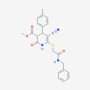 molecular formula C24H23N3O4S B4063527 methyl 6-{[2-(benzylamino)-2-oxoethyl]thio}-5-cyano-4-(4-methylphenyl)-2-oxo-1,2,3,4-tetrahydro-3-pyridinecarboxylate 