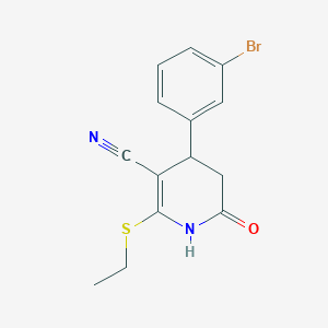 molecular formula C14H13BrN2OS B4063536 4-(3-bromophenyl)-2-(ethylthio)-6-oxo-1,4,5,6-tetrahydro-3-pyridinecarbonitrile 