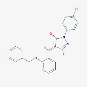 molecular formula C24H19ClN2O2 B406356 4-[2-(benzyloxy)benzylidene]-2-(4-chlorophenyl)-5-methyl-2,4-dihydro-3H-pyrazol-3-one 