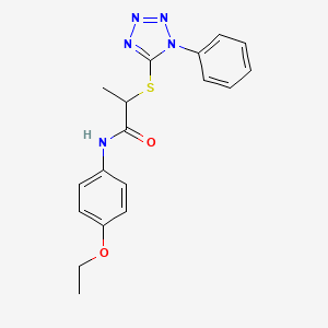 molecular formula C18H19N5O2S B4063572 N-(4-乙氧苯基)-2-[(1-苯基-1H-四唑-5-基)硫]丙酰胺 