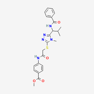methyl 4-{[({5-[1-(benzoylamino)-2-methylpropyl]-4-methyl-4H-1,2,4-triazol-3-yl}thio)acetyl]amino}benzoate