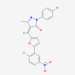2-(4-bromophenyl)-4-[(5-{2-chloro-5-nitrophenyl}-2-furyl)methylene]-5-methyl-2,4-dihydro-3H-pyrazol-3-one