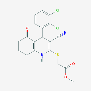 molecular formula C19H16Cl2N2O3S B4063594 methyl {[3-cyano-4-(2,3-dichlorophenyl)-5-oxo-1,4,5,6,7,8-hexahydro-2-quinolinyl]thio}acetate 