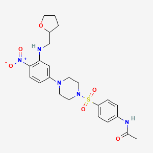 molecular formula C23H29N5O6S B4063595 N-{4-[(4-{4-硝基-3-[(四氢-2-呋喃基甲基)氨基]苯基}-1-哌嗪基)磺酰]苯基}乙酰胺 