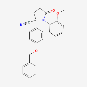 molecular formula C25H22N2O3 B4063608 2-[4-(benzyloxy)phenyl]-1-(2-methoxyphenyl)-5-oxo-2-pyrrolidinecarbonitrile 