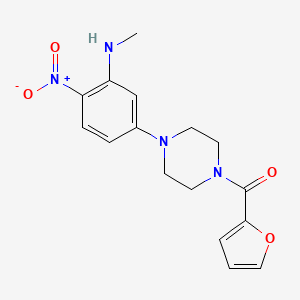 molecular formula C16H18N4O4 B4063621 5-[4-(2-呋喃酰)-1-哌嗪基]-N-甲基-2-硝基苯胺 