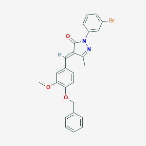 molecular formula C25H21BrN2O3 B406364 4-[4-(benzyloxy)-3-methoxybenzylidene]-2-(3-bromophenyl)-5-methyl-2,4-dihydro-3H-pyrazol-3-one 