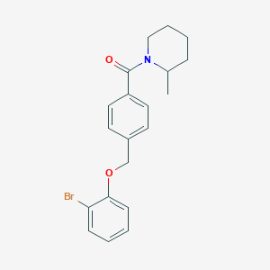 molecular formula C20H22BrNO2 B4063647 1-{4-[(2-bromophenoxy)methyl]benzoyl}-2-methylpiperidine 