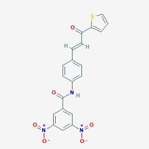 molecular formula C20H13N3O6S B406366 3,5-bisnitro-N-{4-[3-oxo-3-(2-thienyl)-1-propenyl]phenyl}benzamide 
