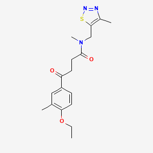 molecular formula C18H23N3O3S B4063663 4-(4-ethoxy-3-methylphenyl)-N-methyl-N-[(4-methyl-1,2,3-thiadiazol-5-yl)methyl]-4-oxobutanamide 