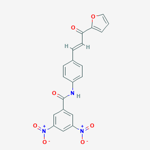 molecular formula C20H13N3O7 B406370 N-{4-[3-(2-furyl)-3-oxo-1-propenyl]phenyl}-3,5-bisnitrobenzamide 