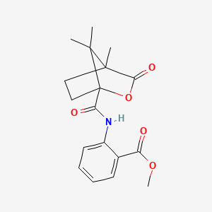 molecular formula C18H21NO5 B4063711 methyl 2-{[(4,7,7-trimethyl-3-oxo-2-oxabicyclo[2.2.1]hept-1-yl)carbonyl]amino}benzoate 