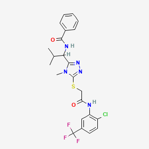 molecular formula C23H23ClF3N5O2S B4063726 N-(1-{5-[(2-{[2-chloro-5-(trifluoromethyl)phenyl]amino}-2-oxoethyl)thio]-4-methyl-4H-1,2,4-triazol-3-yl}-2-methylpropyl)benzamide 