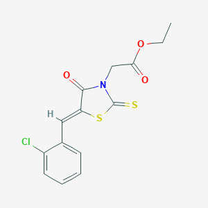 molecular formula C14H12ClNO3S2 B406374 Ethyl [5-(2-chlorobenzylidene)-4-oxo-2-thioxo-1,3-thiazolidin-3-yl]acetate 