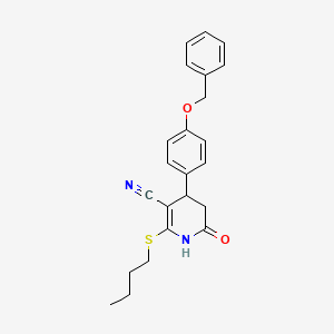 4-[4-(benzyloxy)phenyl]-2-(butylthio)-6-oxo-1,4,5,6-tetrahydro-3-pyridinecarbonitrile