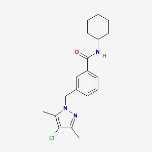 3-[(4-chloro-3,5-dimethyl-1H-pyrazol-1-yl)methyl]-N-cyclohexylbenzamide