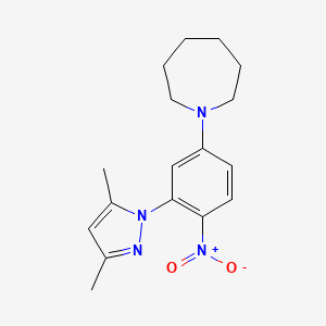 1-[3-(3,5-dimethyl-1H-pyrazol-1-yl)-4-nitrophenyl]azepane