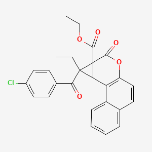 ethyl 1-(4-chlorobenzoyl)-1-ethyl-2-oxo-1,9c-dihydrobenzo[f]cyclopropa[c]chromene-1a(2H)-carboxylate