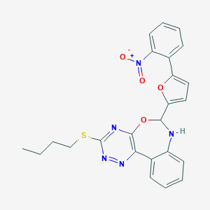 3-(Butylsulfanyl)-6-(5-{2-nitrophenyl}-2-furyl)-6,7-dihydro[1,2,4]triazino[5,6-d][3,1]benzoxazepine