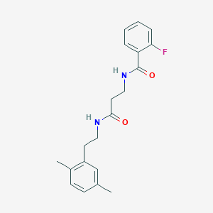 N-(3-{[2-(2,5-dimethylphenyl)ethyl]amino}-3-oxopropyl)-2-fluorobenzamide