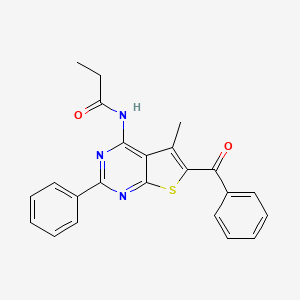 molecular formula C23H19N3O2S B4063807 N-(6-benzoyl-5-methyl-2-phenylthieno[2,3-d]pyrimidin-4-yl)propanamide 