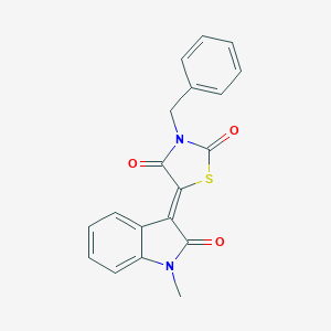 molecular formula C19H14N2O3S B406382 (5Z)-3-benzyl-5-(1-methyl-2-oxo-1,2-dihydro-3H-indol-3-ylidene)-1,3-thiazolidine-2,4-dione 