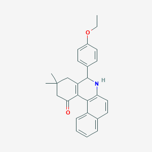 molecular formula C27H27NO2 B406386 5-(4-ethoxyphenyl)-3,3-dimethyl-3,4,5,6-tetrahydrobenzo[a]phenanthridin-1(2H)-one 