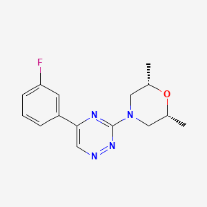 molecular formula C15H17FN4O B4063870 3-[(2R*,6S*)-2,6-dimethyl-4-morpholinyl]-5-(3-fluorophenyl)-1,2,4-triazine 