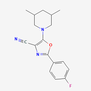 molecular formula C17H18FN3O B4063888 5-(3,5-二甲基-1-哌啶基)-2-(4-氟苯基)-1,3-恶唑-4-腈 