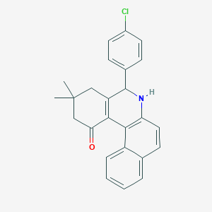 molecular formula C25H22ClNO B406389 5-(4-chlorophenyl)-3,3-dimethyl-3,4,5,6-tetrahydrobenzo[a]phenanthridin-1(2H)-one 