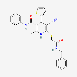 6-{[2-(benzylamino)-2-oxoethyl]thio}-5-cyano-2-methyl-N-phenyl-4-(2-thienyl)-1,4-dihydro-3-pyridinecarboxamide