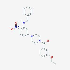 N-benzyl-5-[4-(3-ethoxybenzoyl)-1-piperazinyl]-2-nitroaniline