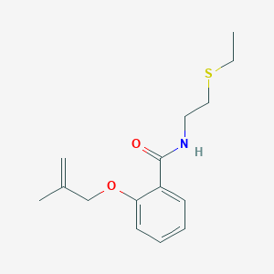 molecular formula C15H21NO2S B4063939 N-[2-(ethylthio)ethyl]-2-[(2-methylprop-2-en-1-yl)oxy]benzamide 