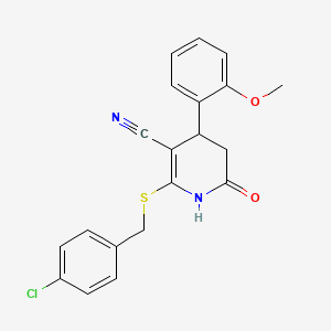 2-[(4-chlorobenzyl)thio]-4-(2-methoxyphenyl)-6-oxo-1,4,5,6-tetrahydro-3-pyridinecarbonitrile