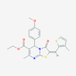ethyl 5-(4-methoxyphenyl)-7-methyl-2-[(3-methyl-2-thienyl)methylene]-3-oxo-2,3-dihydro-5H-[1,3]thiazolo[3,2-a]pyrimidine-6-carboxylate