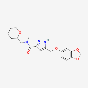 5-[(1,3-benzodioxol-5-yloxy)methyl]-N-methyl-N-(tetrahydro-2H-pyran-2-ylmethyl)-1H-pyrazole-3-carboxamide